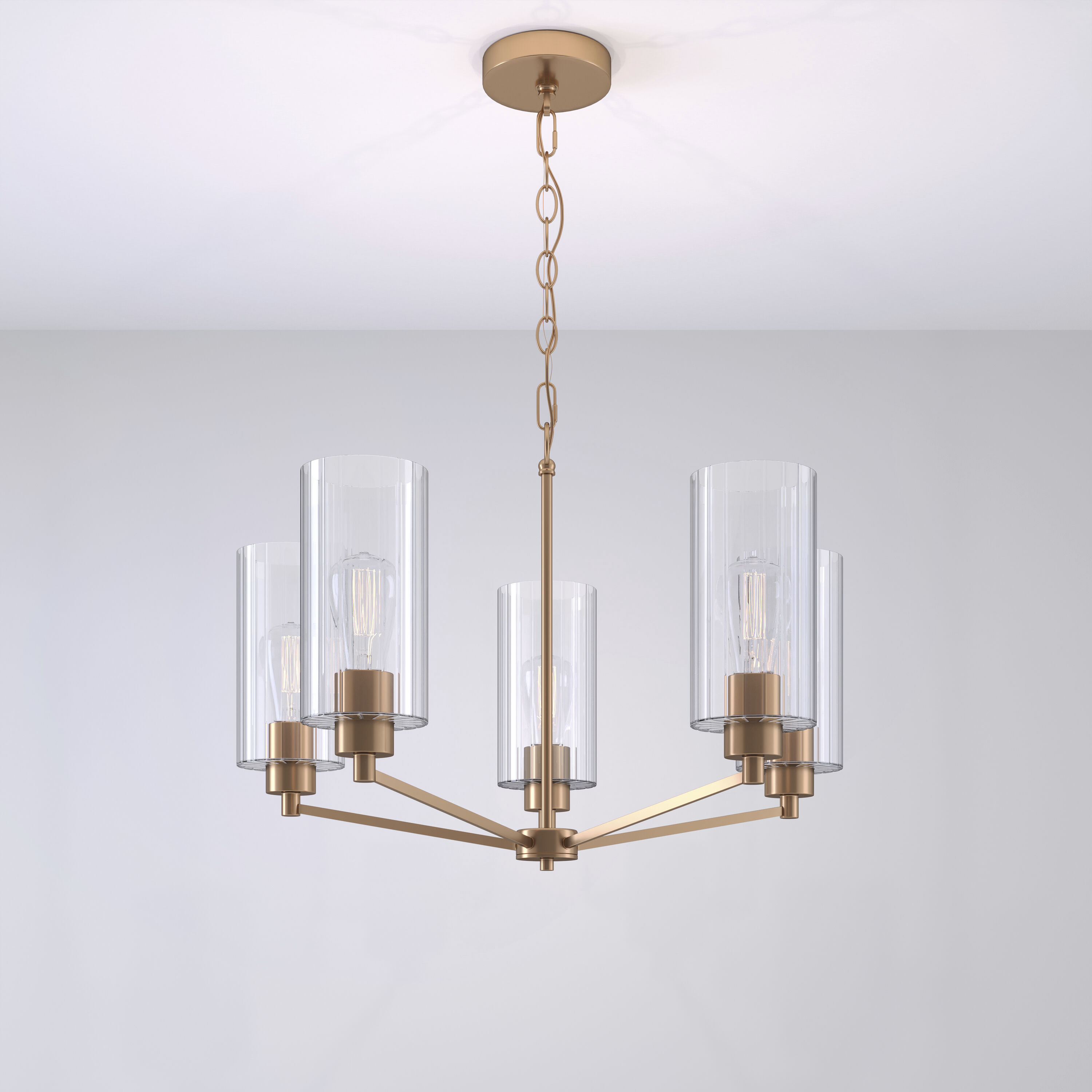 Beverlly 5 Light 26 inch Modern Gold Chandelier Ceiling Light